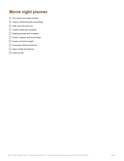 Preview of the first page of Planner (PDF/DOCX)